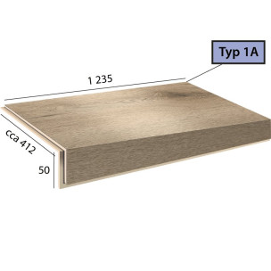 Vinylové schody Objectline Step - typ 1A 9870 Dub Costa pískový - rozměr