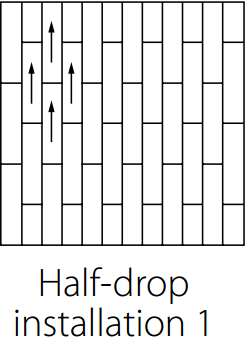 Kobercové čtverce - Half-drop instalace 1