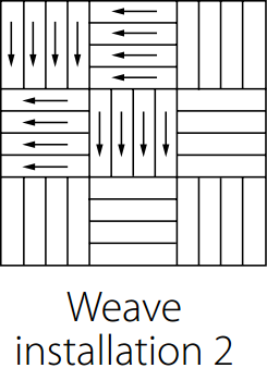 Pokládka kobercových čtverců - Weave instalace 2